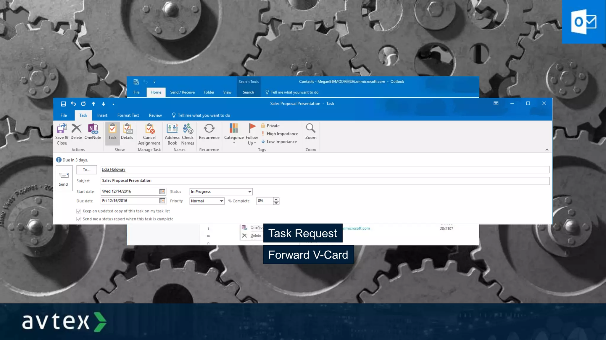 Modern Attachments
Scheduling Assistant
Forward V-Card
Task Request
 