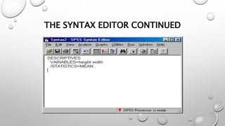 THE SYNTAX EDITOR CONTINUED
 