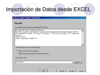 Importación de Datos desde EXCEL 