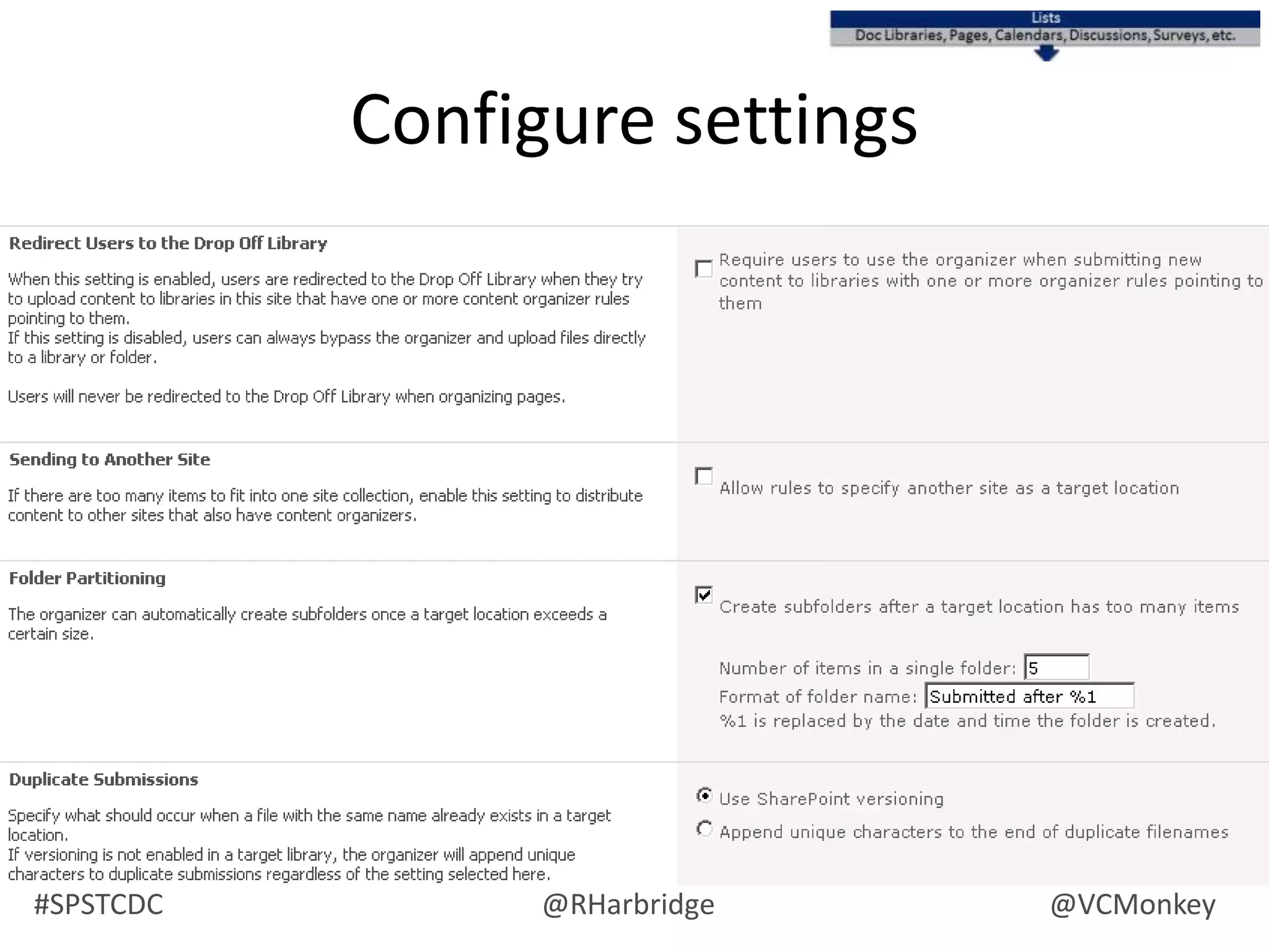 Enterprise PublishingMany consumer, few contributorsExamples: Company communications, employee relations, sales & marketing, human resourcesIA rulesContent tends to be highly controlled & published via established processesContent is published via a ‘push’ methodAbility to interact is ‘locked down’Information is well defined and frequently accessedAccess to SharePoint publishing support feature set