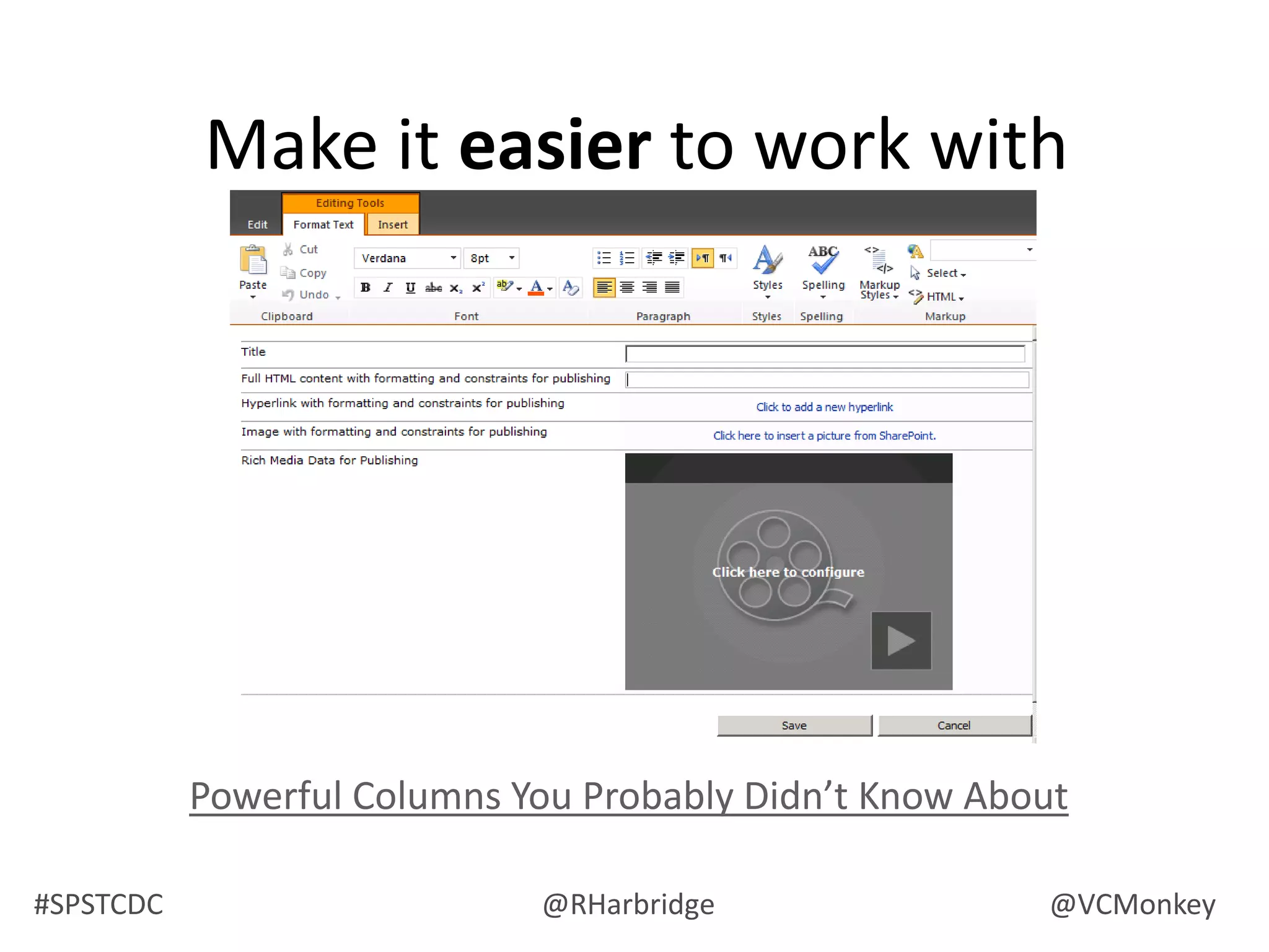 Term Store ManagerPainful & SlowNeeds a better wayI created a ‘toy’ to try out some ideashttp://bit.ly/ruveng-mmtsArticle links to other solutions (Excel)