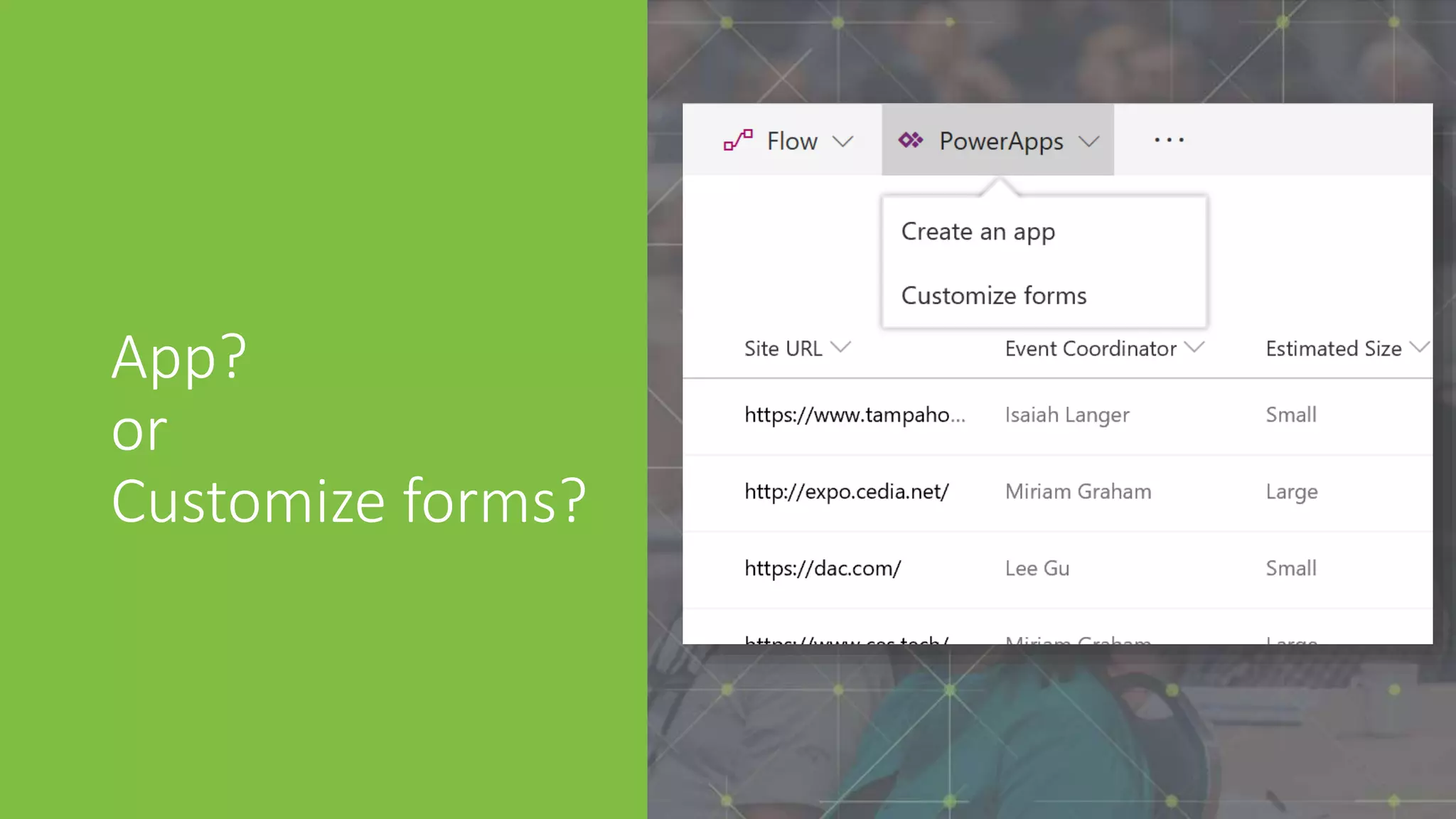 #CollaborateCanada
App?
or
Customize forms?
 