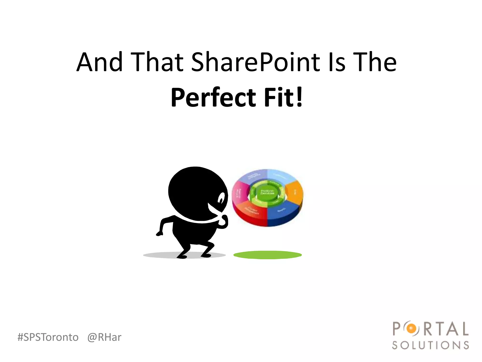 And That SharePoint Is The
                Perfect Fit!




#SPSToronto @RHarbridge
 