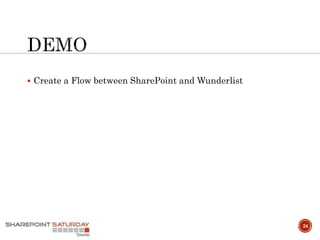  Create a Flow between SharePoint and Wunderlist
24
 