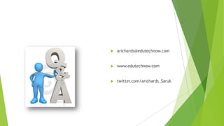    arichards@edutechnow.com


   www.edutechnow.com


   twitter.com/arichards_Saruk
 