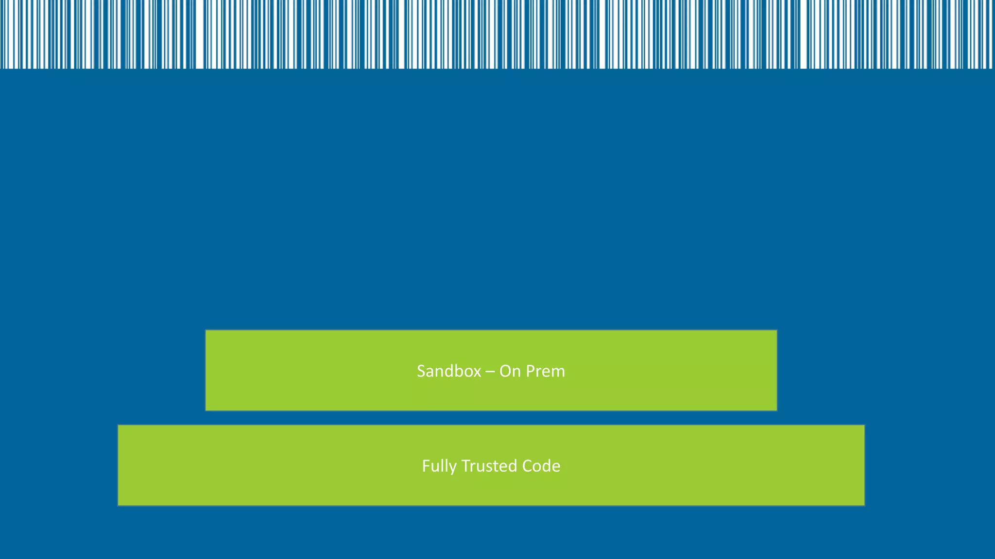 Sandbox – On Prem

Fully Trusted Code

 