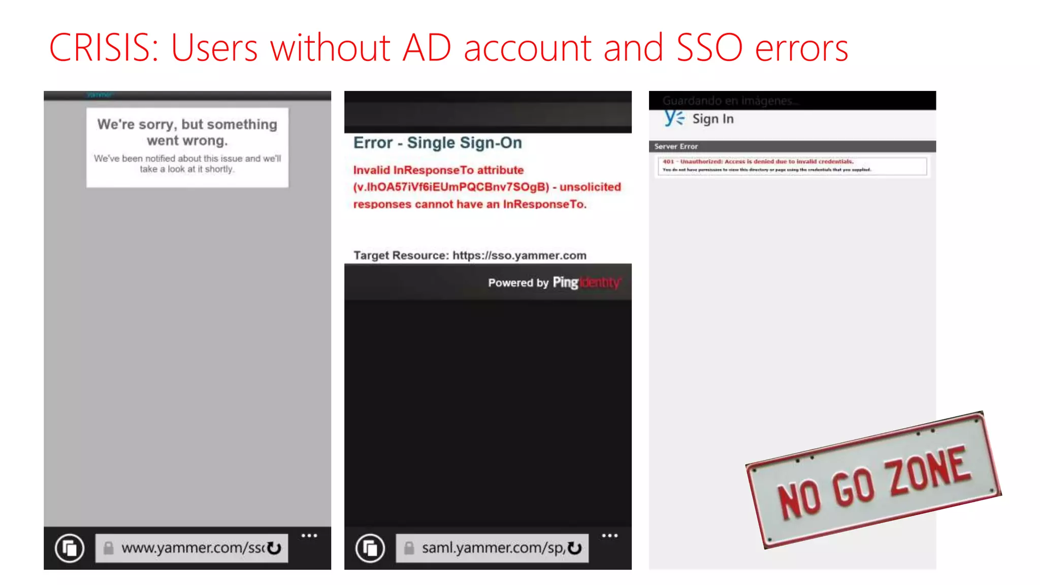CRISIS: Users without AD account and SSO errors
 