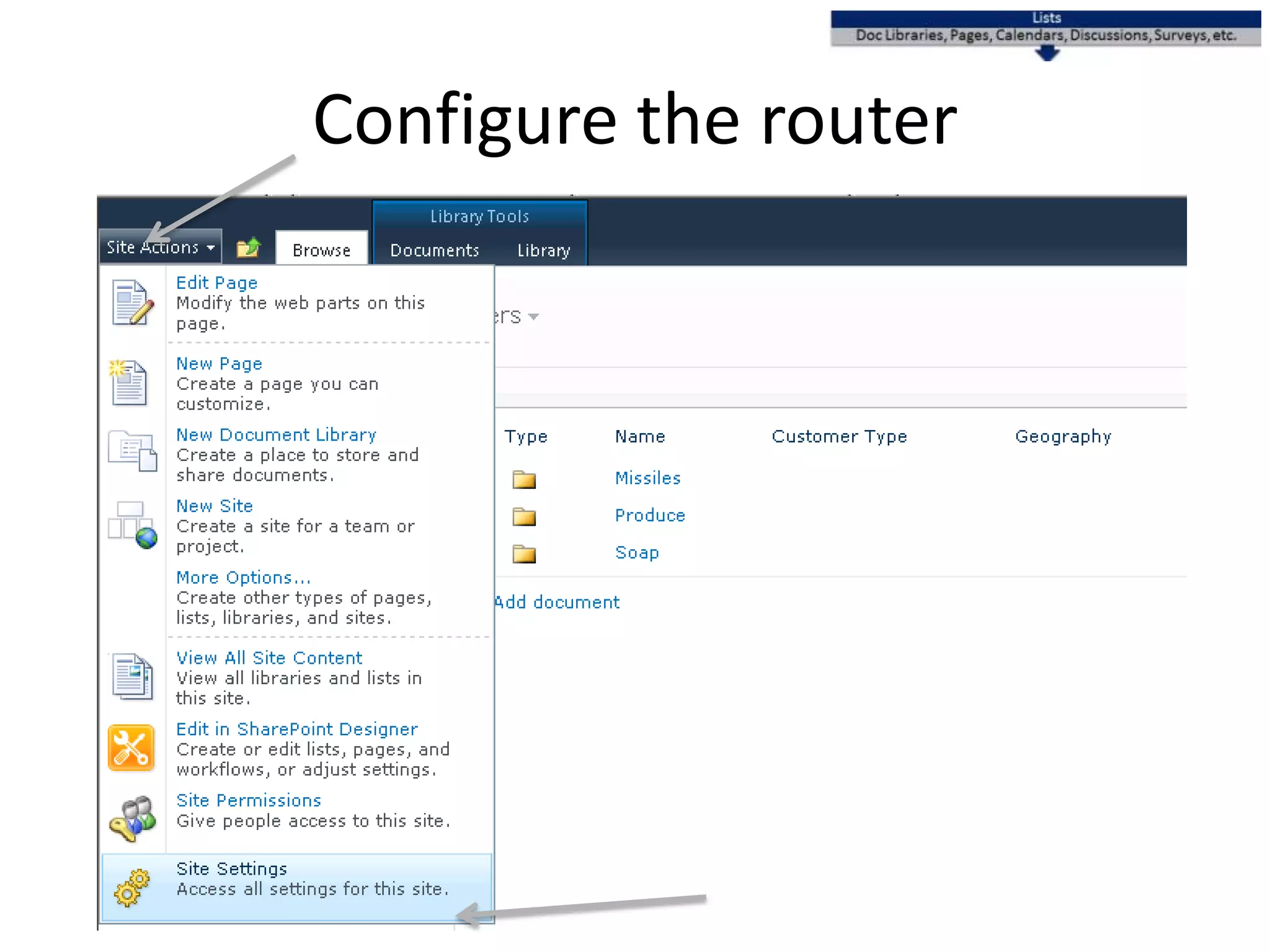Configure the router
 