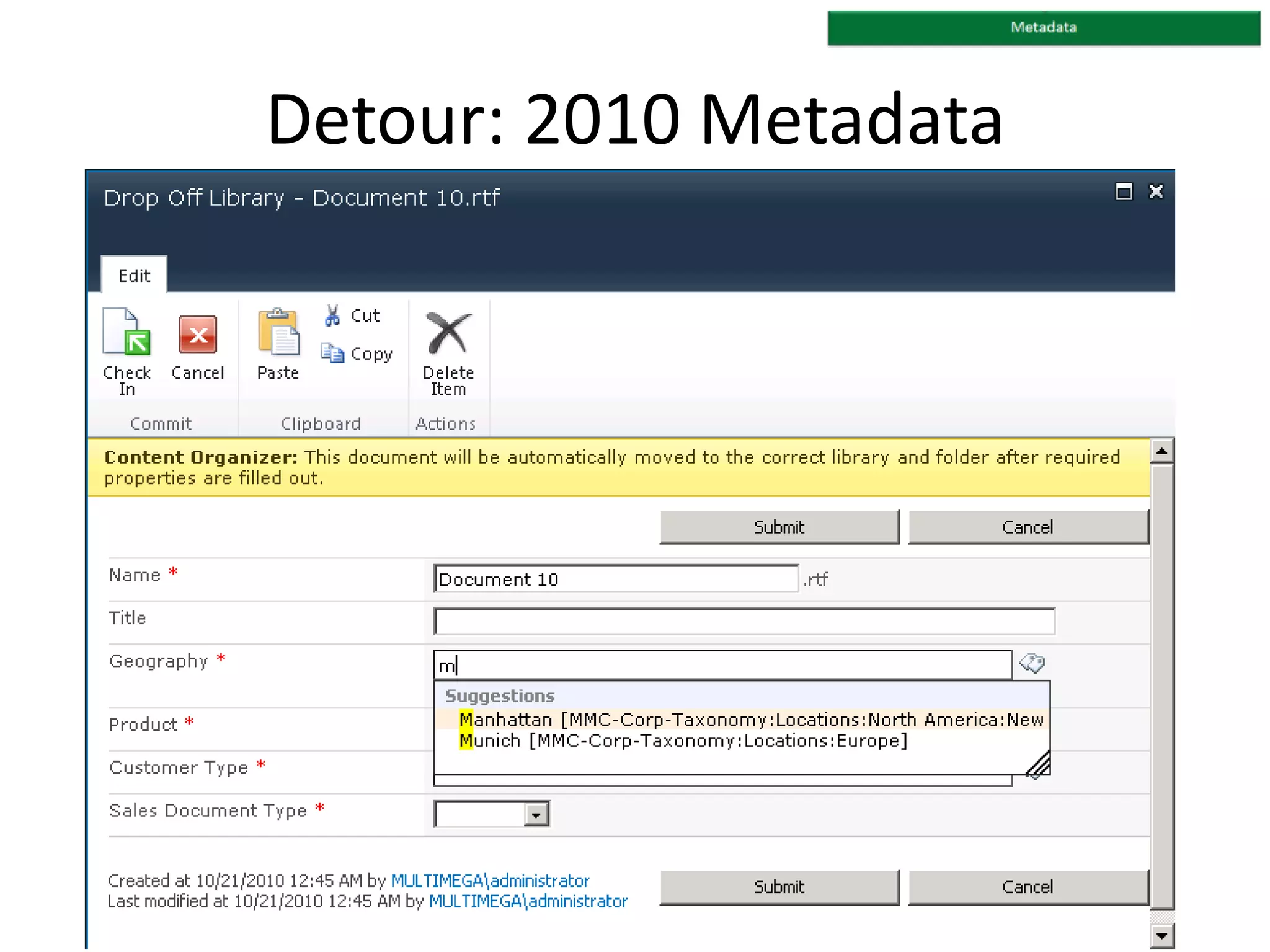 Detour: 2010 Metadata
 