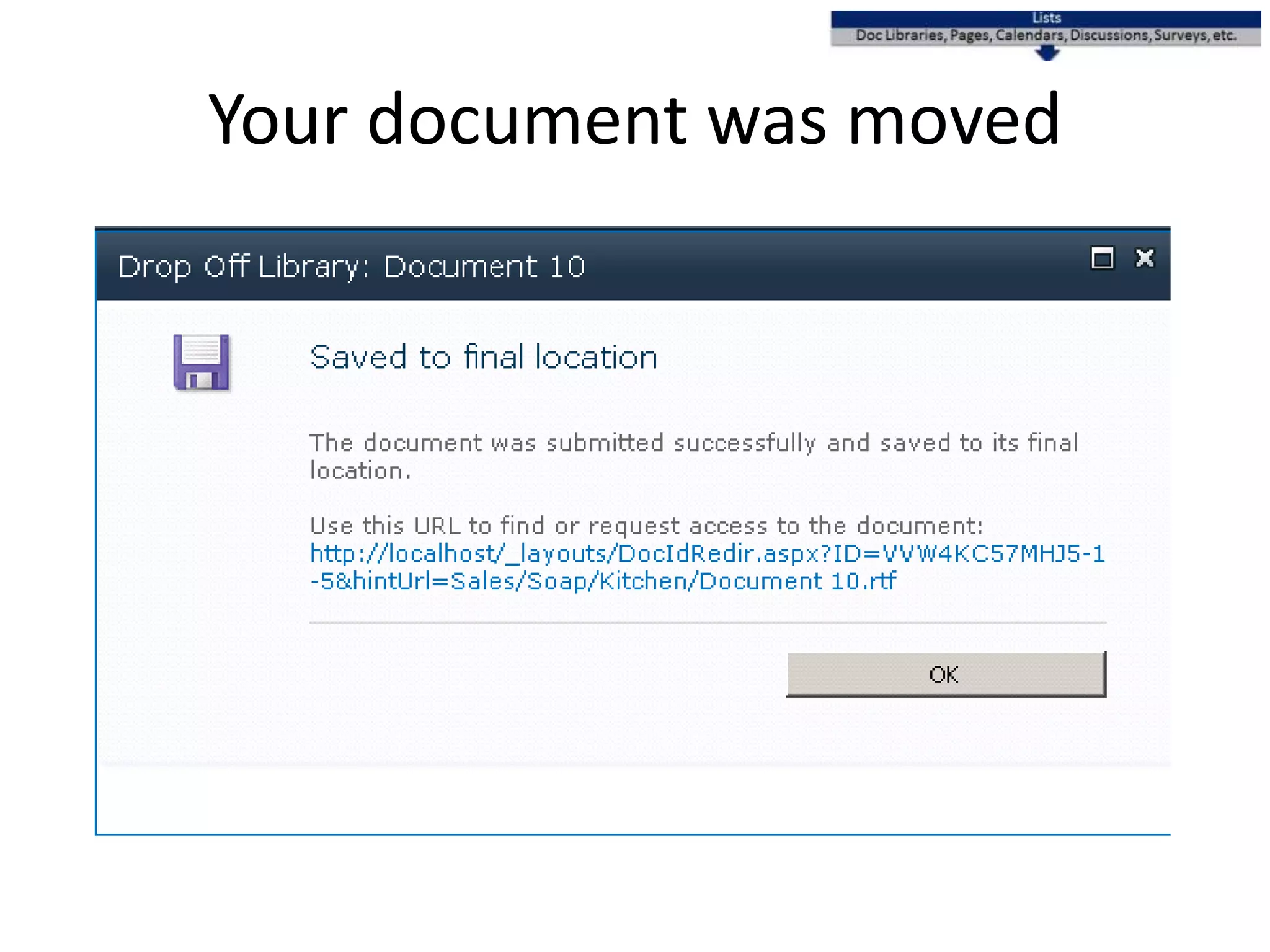 Your document was moved
 