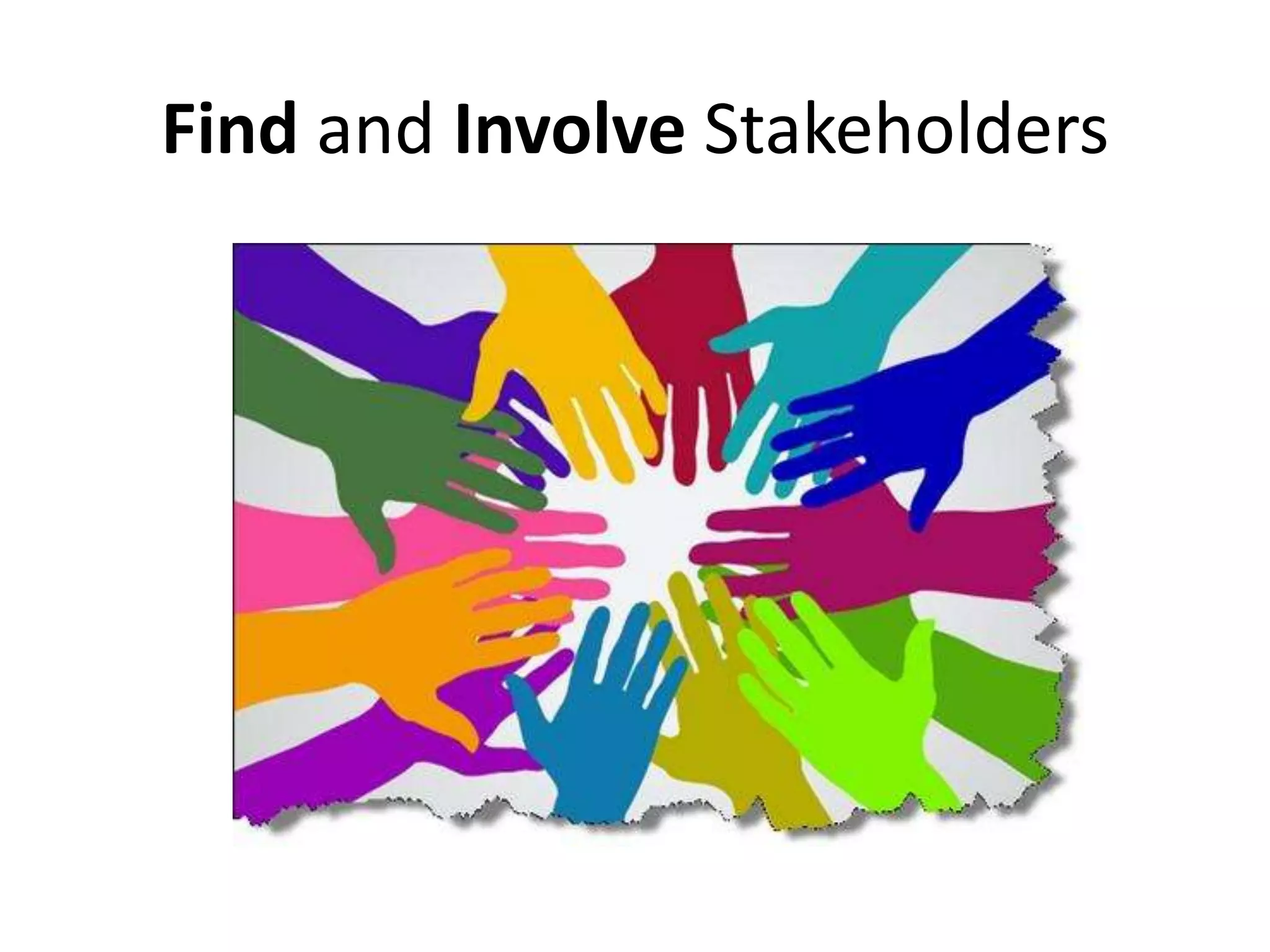Find and Involve Stakeholders
 