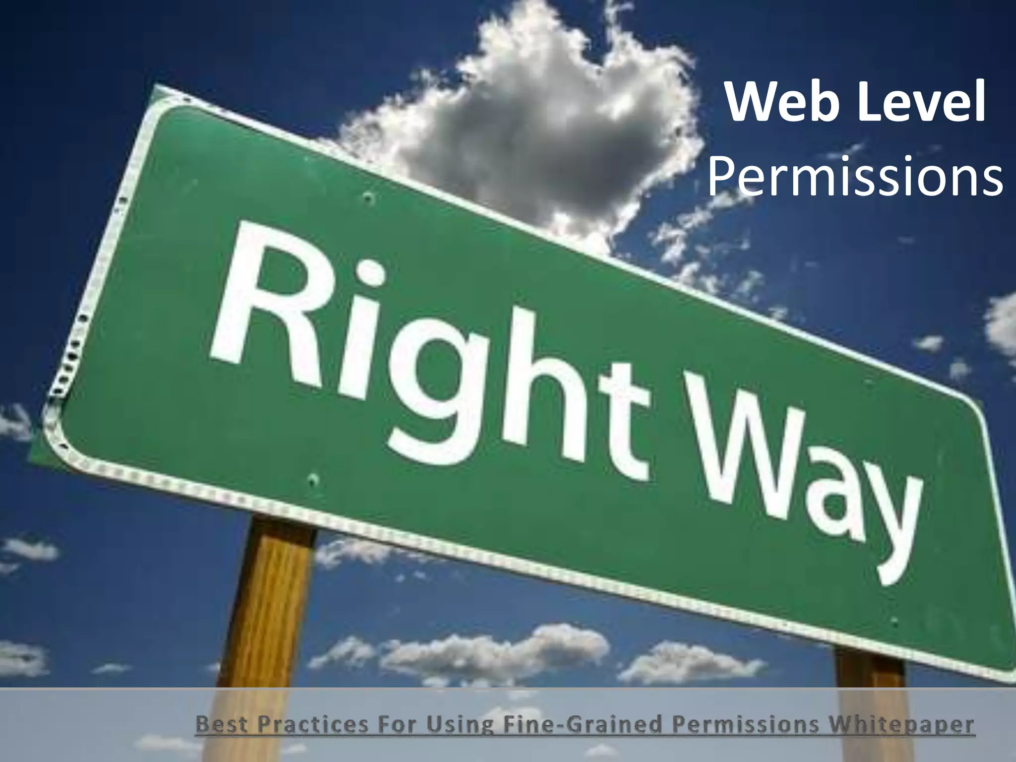 Web Level
Permissions
 