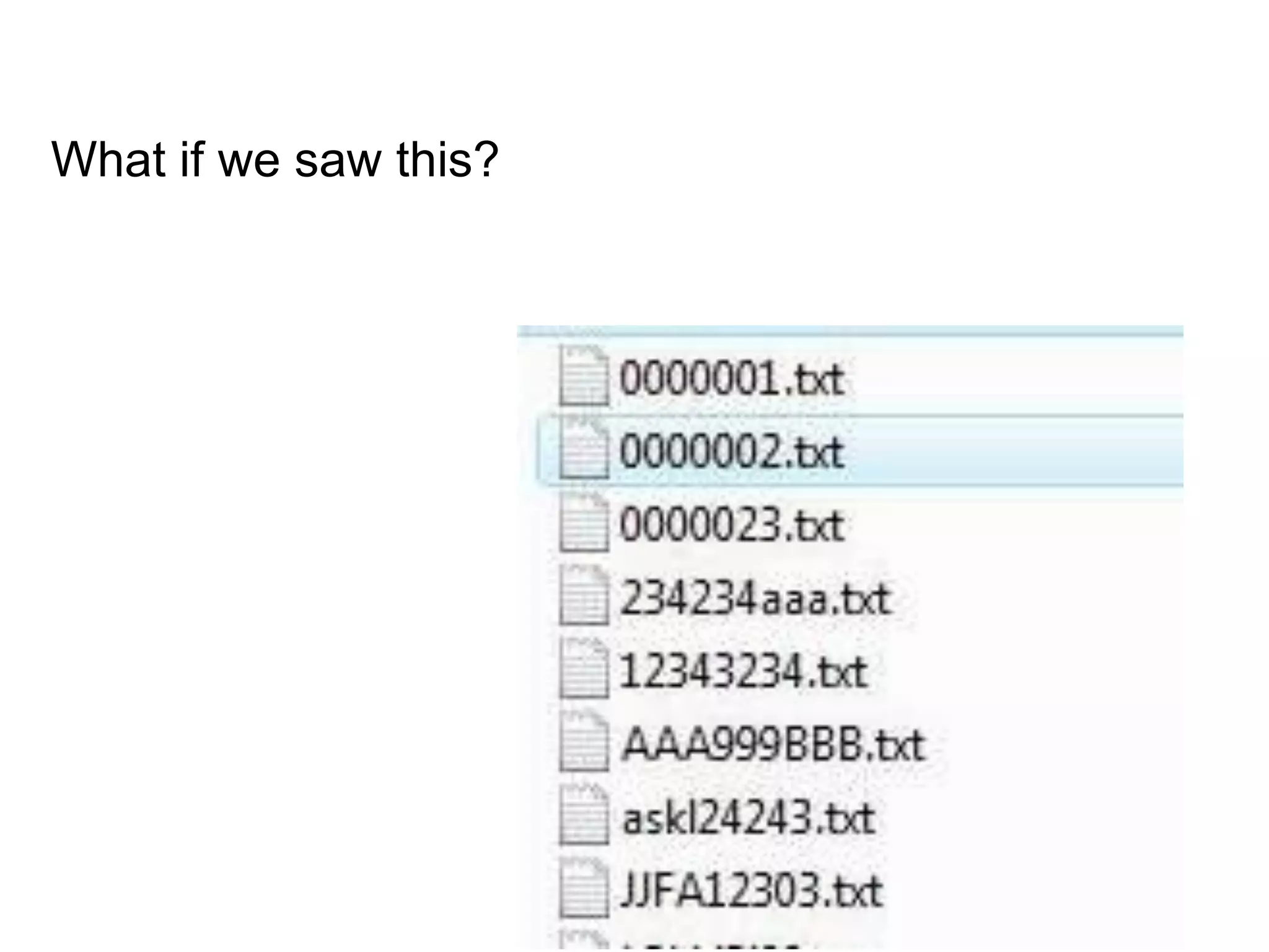 What if we saw this?
 