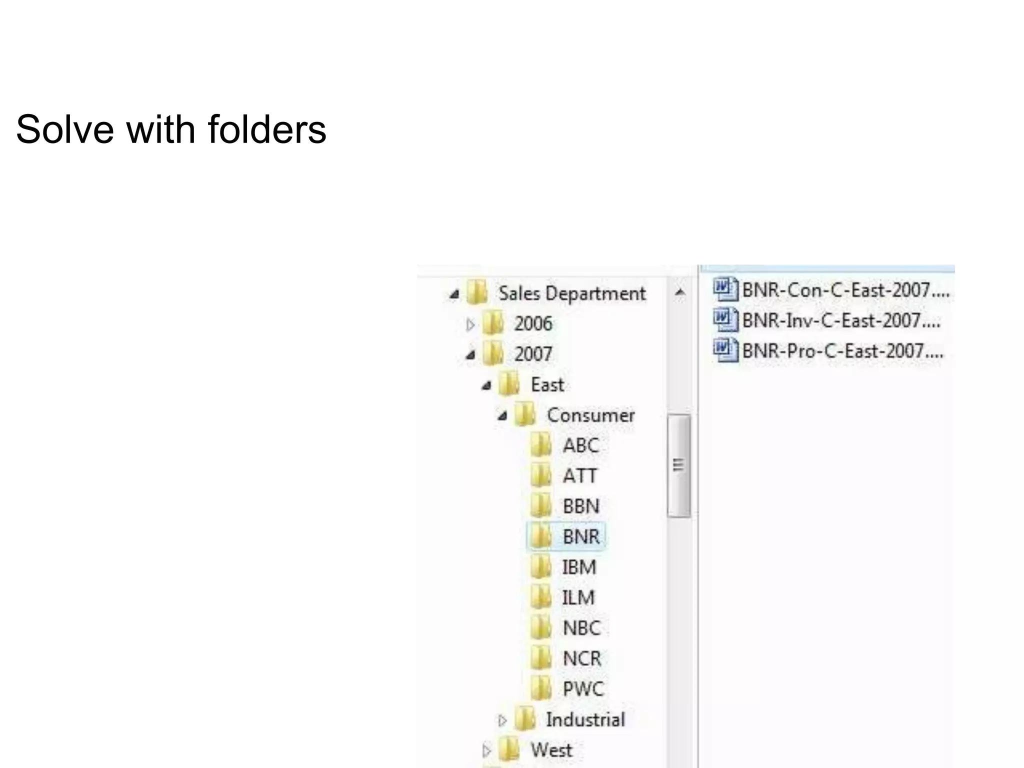 Solve with folders
 