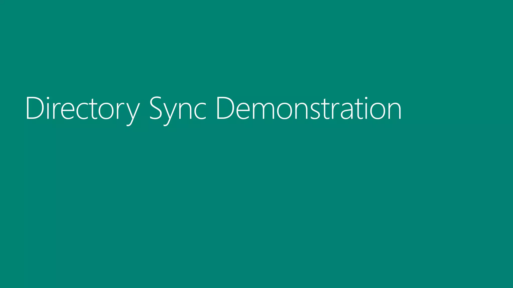 Directory Sync Demonstration
 