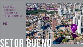 A vida gira
em torno do
seu movimento.
Seu bairro também.
T-55
Setor bueno
 