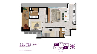 RUA T-55
PREMIUM C/ VARANDA
3o
/ 15o
/ 27o
PAVIMENTOS
 