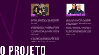 a r q u i t e t u r a i n t e r i o r e s
Sempre que a Rodrigues da Cunha nos procura já
espero algo disruptivo, eu sei que vem uma ideia
daquelas que te faz refletir: “Por que ninguém pensou
nisso antes?”.
E dessa vez não foi diferente. Por que o simples fato
de uma família ser pouco numerosa a obriga a morar
em cubículos? Só porque o casal decide não ter
filhos deve se espremer em um quarto minúsculo?
Ou mesmo alguém que resolveu viver sozinho, ele
não pode receber seus amigos em casa porque não
cabe na sala?
E foi em busca dessas respostas que surgiu o projeto
do Alive Bueno. Uma arquitetura que veio de fora
pra dentro, da demanda para o papel, para atender
esse público que não abre mão do conforto.
Fizemos parte, com orgulho, de um projeto
que tem como principal foco o bem-estar e o
morar bem de pessoas, que, com certeza, irão
se sentir valorizadas e respeitadas ao usufruir
do que planejamos.
Buscamos originalidade, autenticidade e
praticidade. Nos colocamos no lugar do outro
para ter certeza do resultado de nossos traços;
para que o dia a dia de quem vive no Alive
seja cheio de vida e de amigos, num ambiente
perfeito pra isso.
O projeto
Norden Adriana Mundim e fernando galvão
 