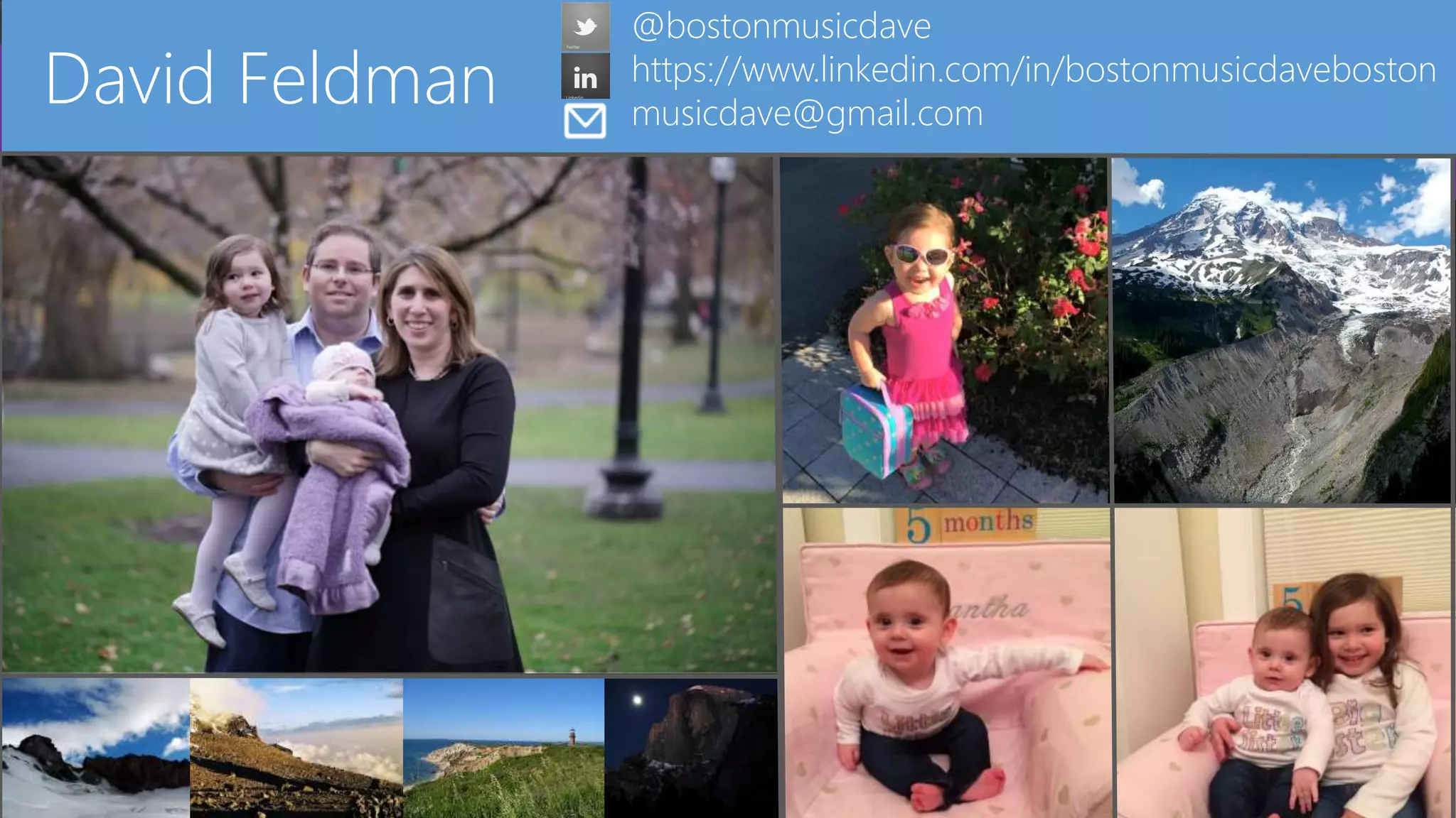 Custom
Master Pages
David Feldman
@bostonmusicdave
https://www.linkedin.com/in/bostonmusicdaveboston
musicdave@gmail.com
 