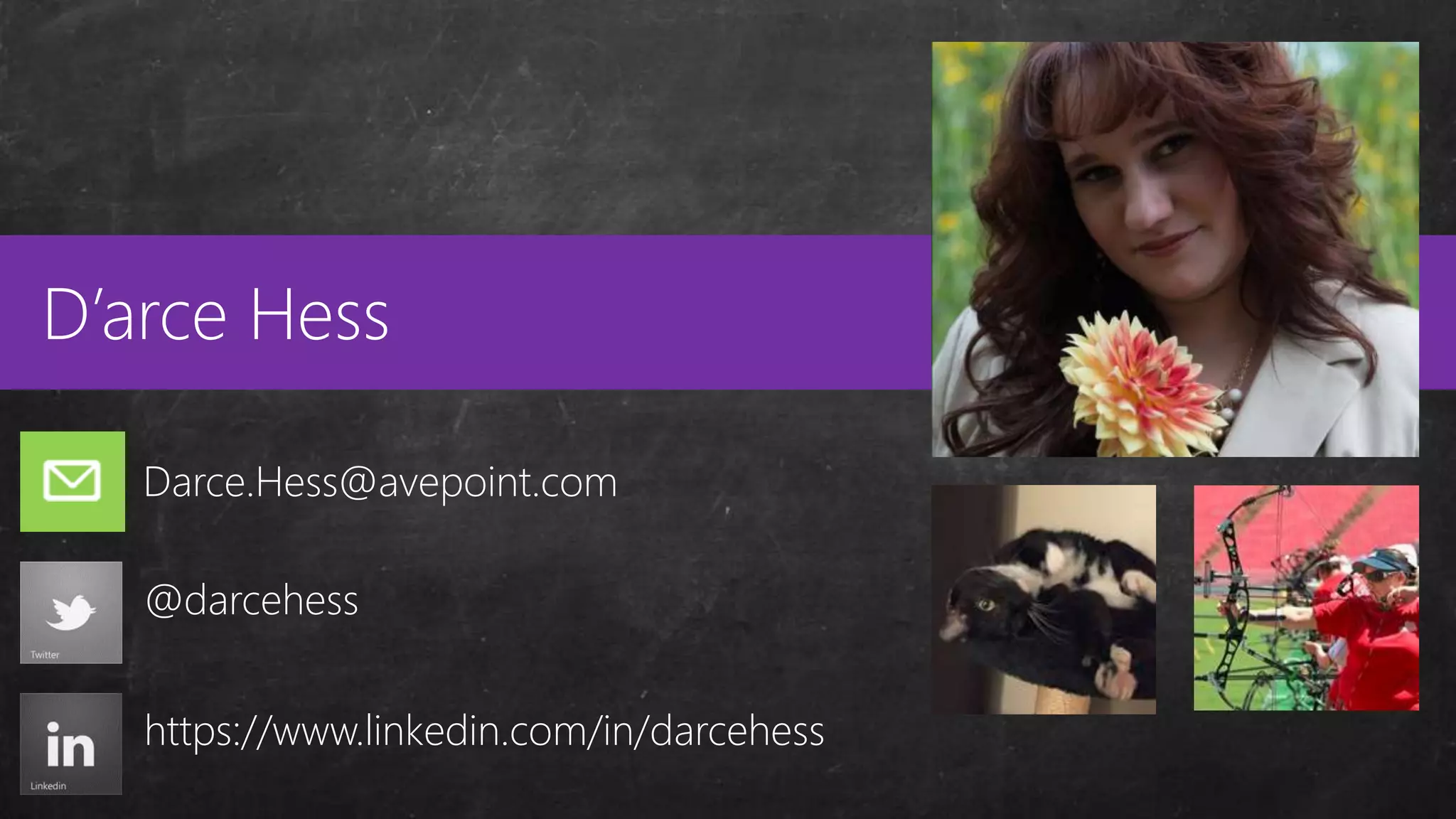 Custom
Master Pages
D’arce Hess
@darcehess
https://www.linkedin.com/in/darcehess
Darce.Hess@avepoint.com
 