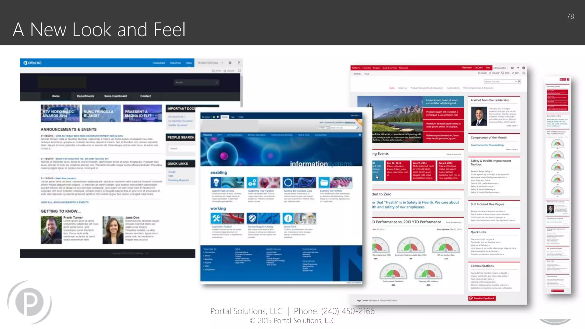 A New Look and Feel
78
Portal Solutions, LLC | Phone: (240) 450-2166
© 2015 Portal Solutions, LLC
 