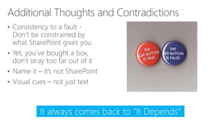 •
•
•
•
It always comes back to “It Depends”
 