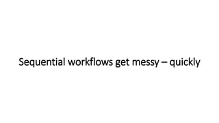 Sequential workflows get messy – quickly
 