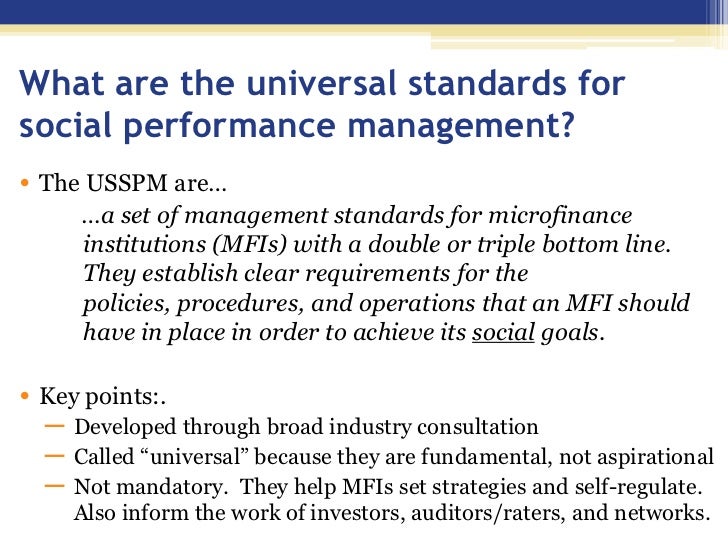 Sptf 20120104 universal standards for social performance