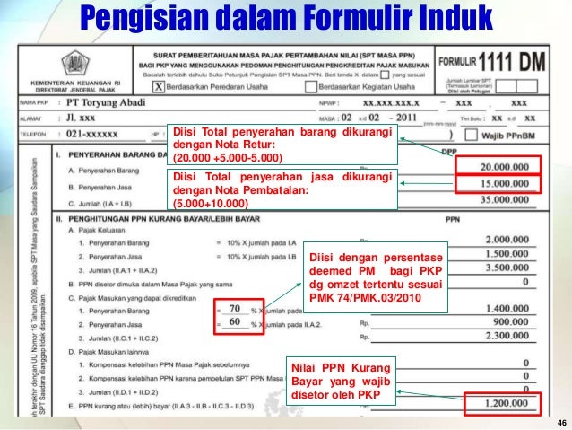 Contoh Soal Pengisian Spt Masa Ppn 1111 - Contoh Soal Terbaru