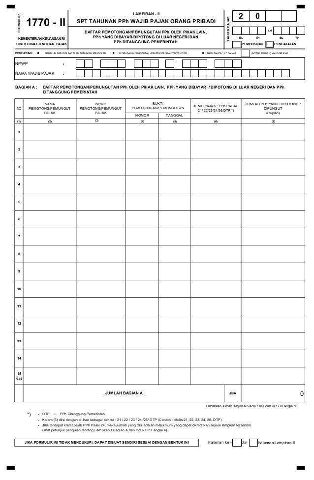 formulir pdf efin 2016 masa pribadi spt formulir 2016 pajak formulir