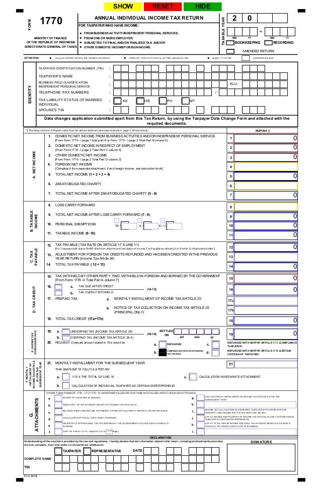 Spt Tahunan Pribadi  spt tahunan 1770 