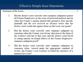 Effective Simple Issue Statements