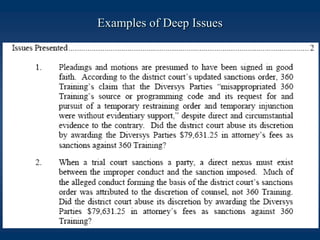 Examples of Deep Issues