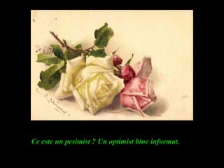 Ce este un pesimist ? Un optimist bine informat.
 