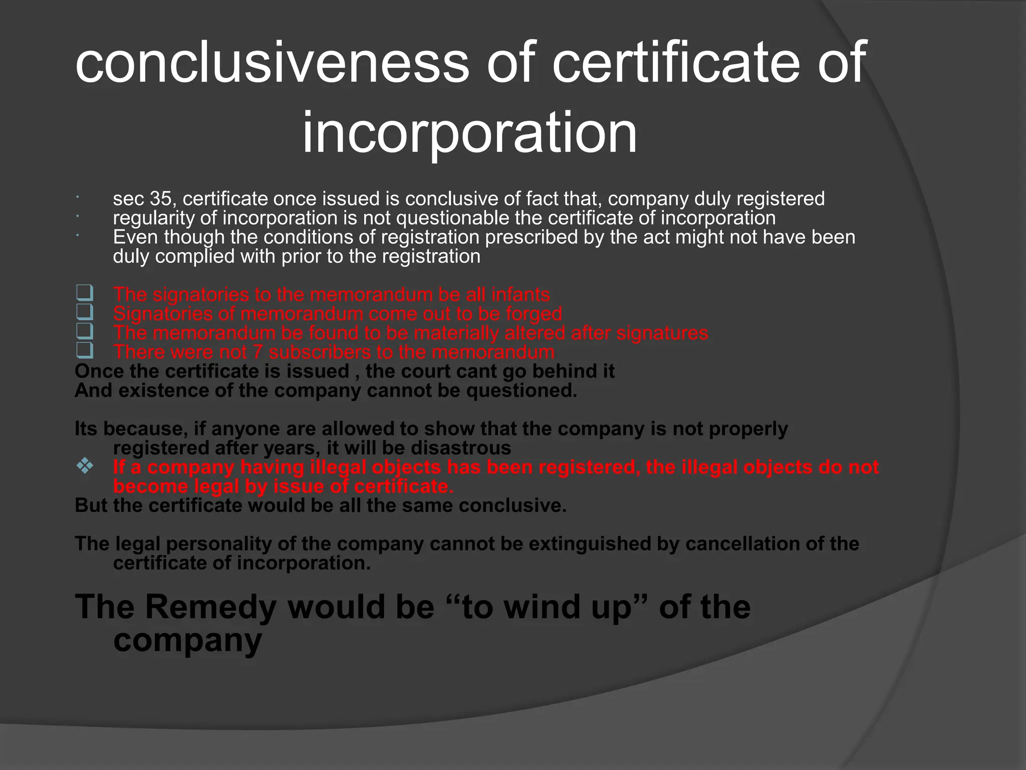 Secretarial practice - Stages of incorporation | PPTX