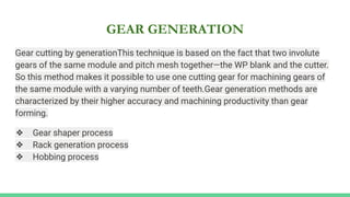 Spur gears and its manufacturing processes | PDF
