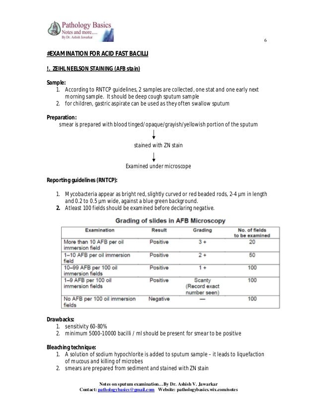Sputum examination