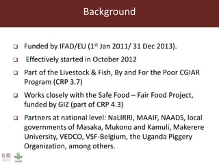The smallholder pig value chains development in Uganda (SPVCD) project: Where are we now?