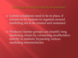 Successes and failures of institutional innovations for improving access to services, input and output markets for smallholder pig production systems and value chains in Uganda