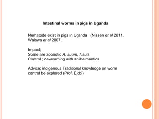 Diseases of economic and zoonotic importance in pig farming in Uganda: Control practices, successes, failures and the way forward