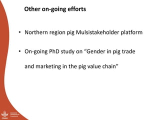 Overview of ILRI’s smallholder pig value chain efforts in Lira district