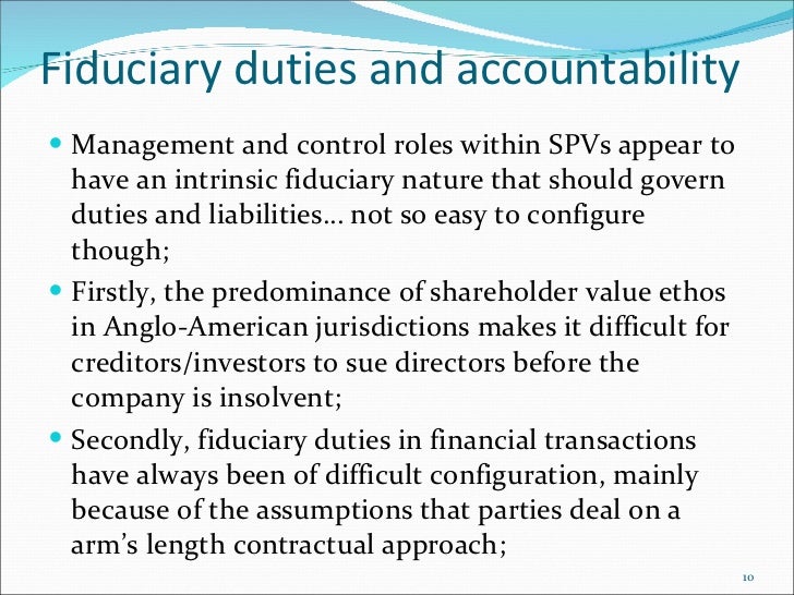 Spv Governance And Fiduciary Duties
