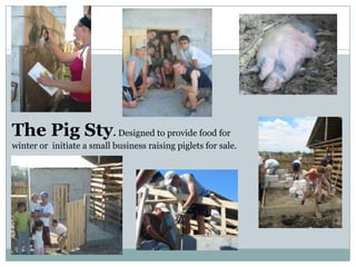 The Pig Sty. Designed to provide food for
winter or initiate a small business raising piglets for sale.
 