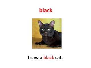 black I saw a  black   cat . 