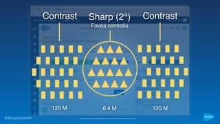 #designsystem
Sharp (2°)
Fovea centralis
Contrast Contrast
6.4 M 120 M120 M
http://webvision.med.utah.edu/book/part-xiii-facts-and-figures-concerning-the-human-retina/
 