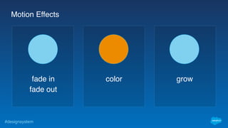 #designsystem
Motion Effects
fade in
fade out
color grow
 