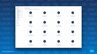 #designsystem
fade in - fade out - color - grow - shrink - raise - pop -
punch - shake - jiggle - slide - flip - roll - spin - tilt - twist
- fade in - fade out - color - grow - shrink - raise - pop -
punch - shake - jiggle - slide - flip - roll - spin - tilt - twist
- fade in - fade out - color - grow - shrink - raise - pop -
punch - shake - jiggle - slide - flip - roll - spin - tilt - twist
- fade in - fade out - color - grow - shrink - raise - pop -
punch - shake - jiggle - slide - flip - roll - spin - tilt - twist
- fade in - fade out - color - grow - shrink - raise - pop -
punch - shake - jiggle - slide - flip - roll - spin - tilt - twist
- fade in - fade out - color - grow - shrink - raise - pop -
punch - shake - jiggle - slide - flip - roll - spin - tilt - twist
 