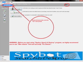End-User Security Training using "Spybot -Search & Destroy" tool