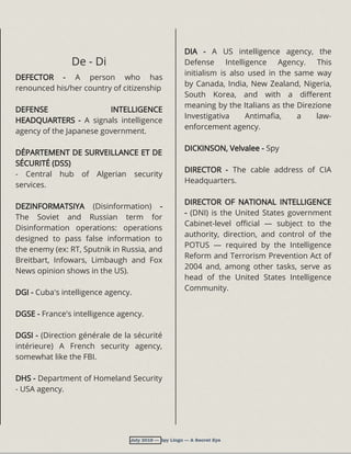 Spy Lingo - A Compendium Of Terms Used In The Intelligence Trade | PDF