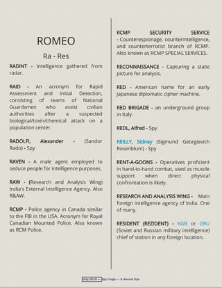 Spy Language Spy Lingo - A Compendium Of Terms Used In The Intelligence Trade | PDF